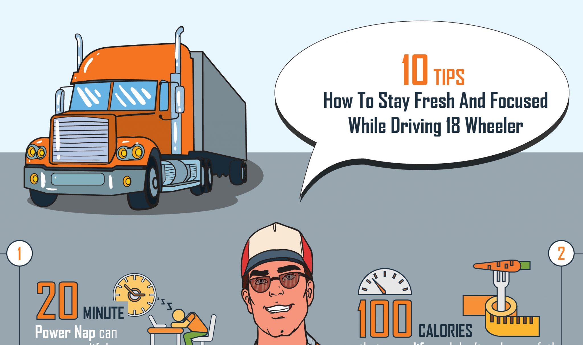 INFOGRAPHIC: 10 Tips How To Stay Focused While Driving 18 Wheeler